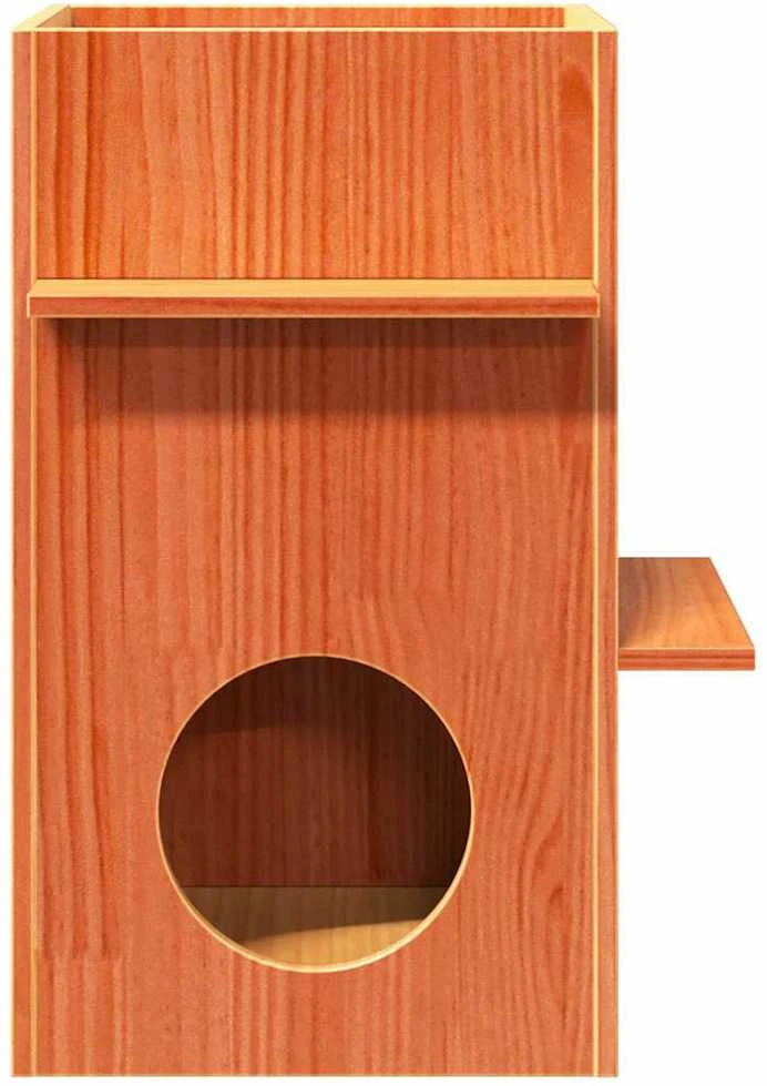 Cat House Wax Ruda 43x43x60 cm Pušies masyvo