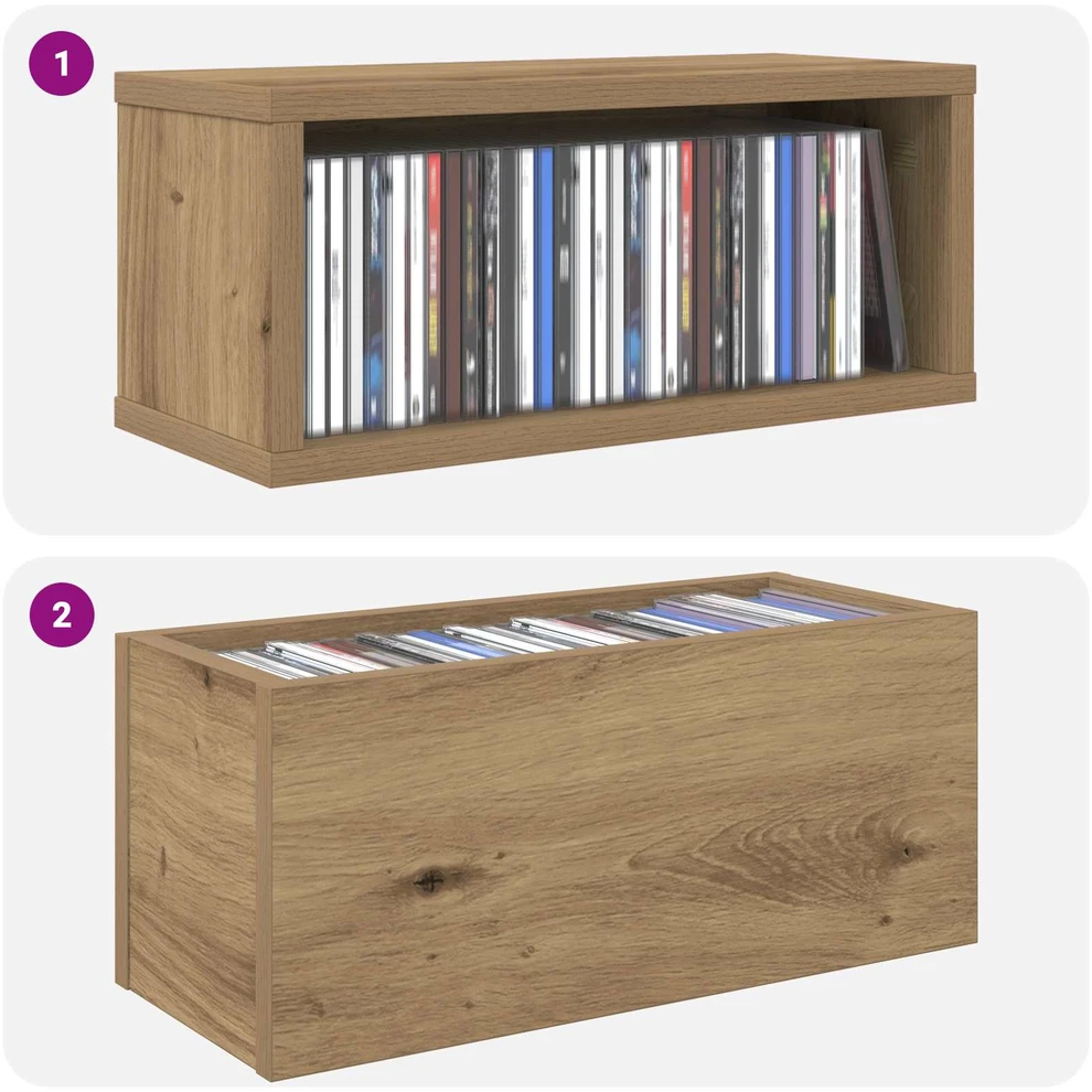 CD saugojimo stovas 2 vnt. Artisano ąžuolo 40 x 17 x 17 cm
