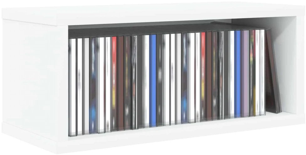 CD saugojimo stovas 2 vnt. Balta 40 x 17 x 17 cm