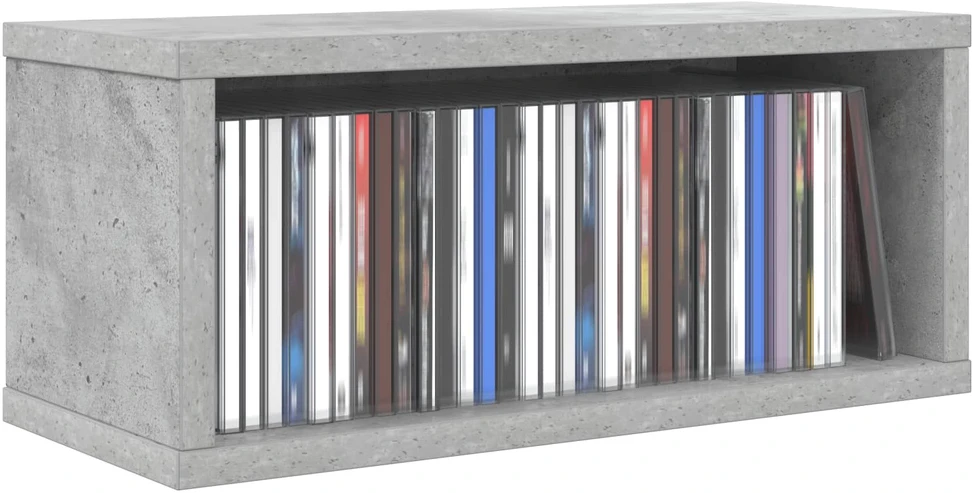 CD saugojimo stovas 2 vnt. Betono pilka 40 x 17 x 17 cm