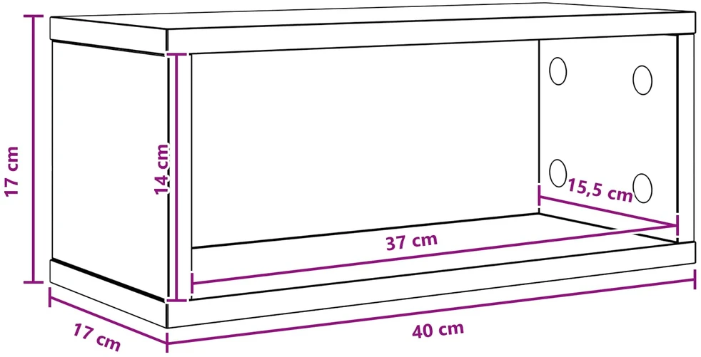 CD saugojimo stovas 2 vnt. Juodojo ąžuolo 40 x 17 x 17 cm