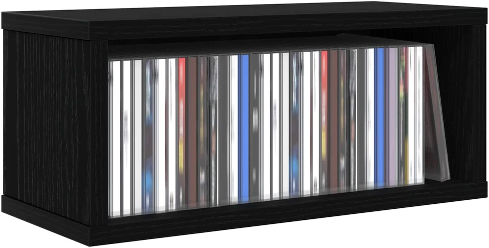 CD saugojimo stovas 2 vnt. Juodojo ąžuolo 40 x 17 x 17 cm