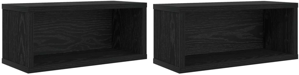 CD saugojimo stovas 2 vnt. Juodojo ąžuolo 40 x 17 x 17 cm