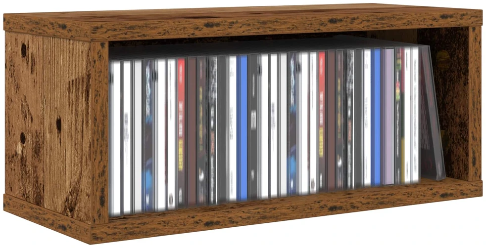 CD saugojimo stovas 2 vnt. Ąžuolo mediena 40 x 17 x 17 cm