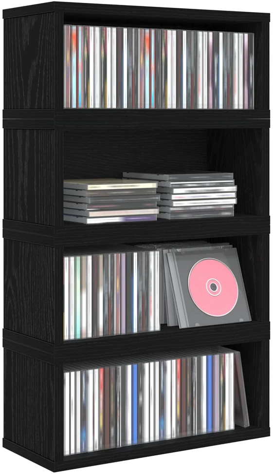 CD saugojimo stovas 4 vnt. Juodojo ąžuolo 40 x 17 x 17 cm