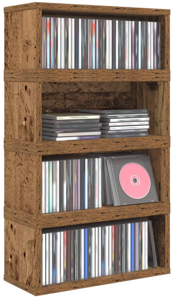 CD saugojimo stovas 4 vnt. Ąžuolo mediena 40 x 17 x 17 cm