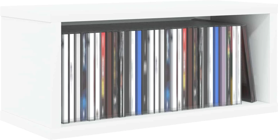 CD saugojimo stovas Balta 40 x 17 x 17 cm Apdirbta mediena