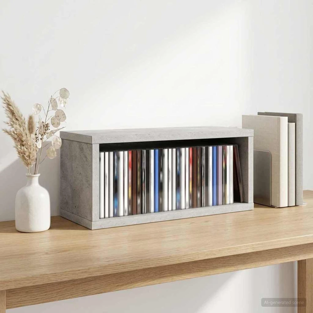 CD saugojimo stovas Betono pilka 40 x 17 x 17 cm