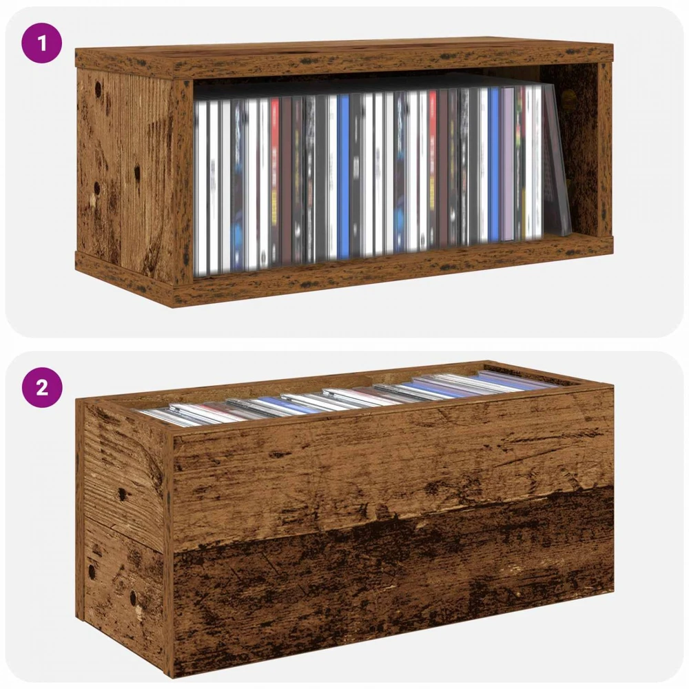 CD saugojimo stovas Ąžuolo mediena 40 x 17 x 17 cm