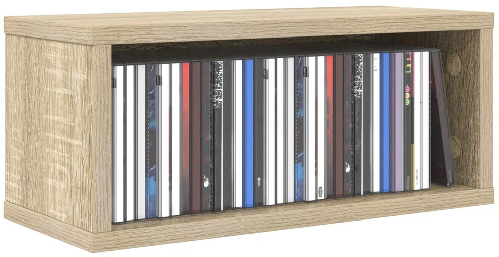 CD saugojimo stovas Sonoma ąžuolas 40 x 17 x 17 cm