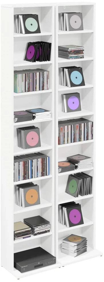 CD spinta 2 vnt. Balta 33 x 23,5 x 175 cm Apdirbta mediena