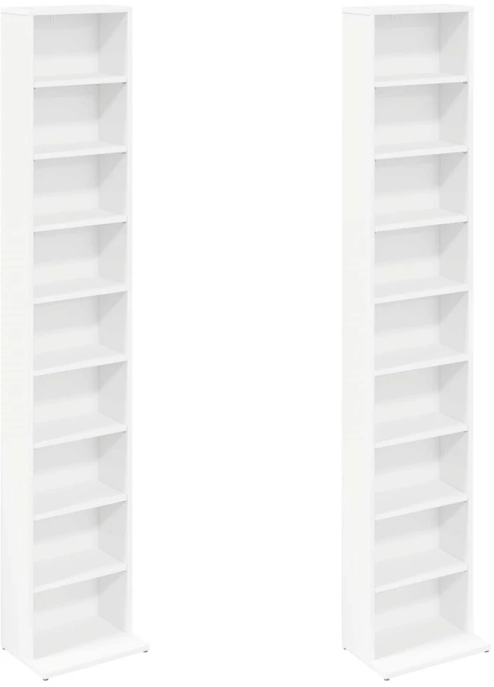 CD spinta 2 vnt. Balta 33 x 23,5 x 175 cm Apdirbta mediena
