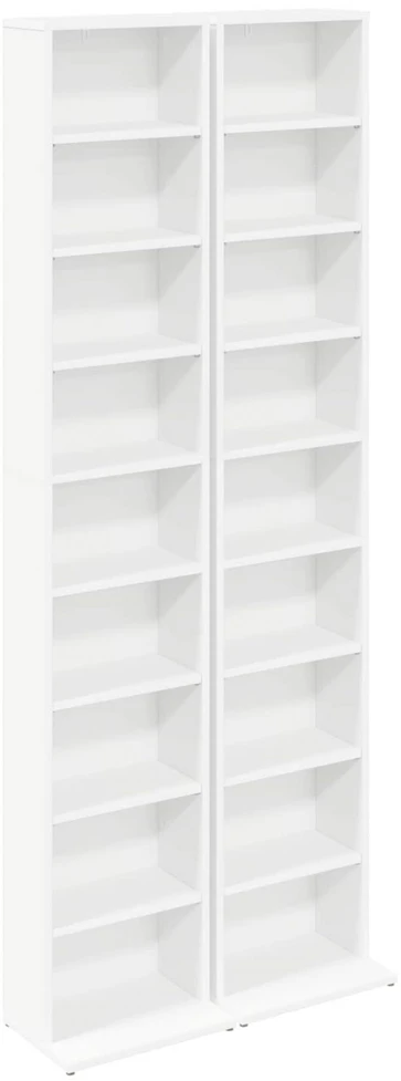 CD spinta 2 vnt. Balta 33 x 23,5 x 175 cm Apdirbta mediena