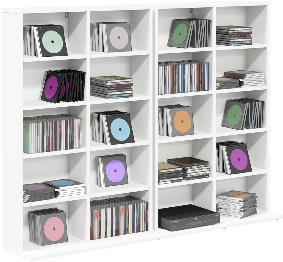 CD spinta 2 vnt. Balta 65 x 23,5 x 97,5 cm Apdirbta mediena