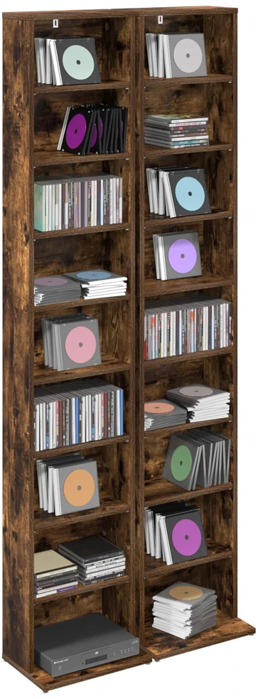 CD spinta 2 vnt. Dūminio ąžuolo 33 x 23,5 x 175 cm