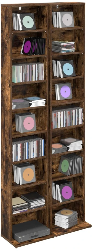 CD spinta 2 vnt. Dūminio ąžuolo 33 x 23,5 x 175 cm