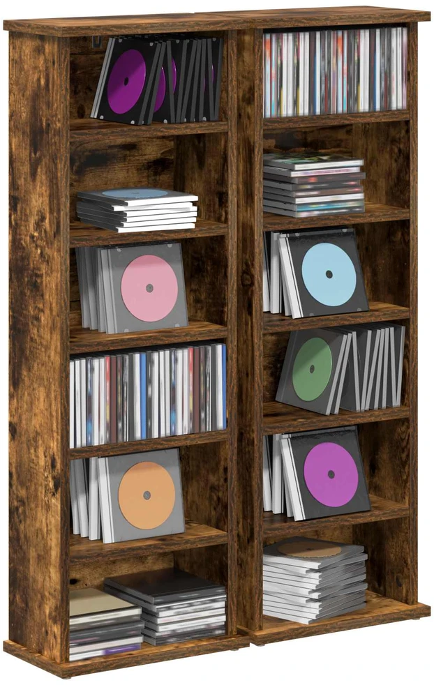 CD spinta 2 vnt. Dūminio ąžuolo 60 x 17 x 92 cm