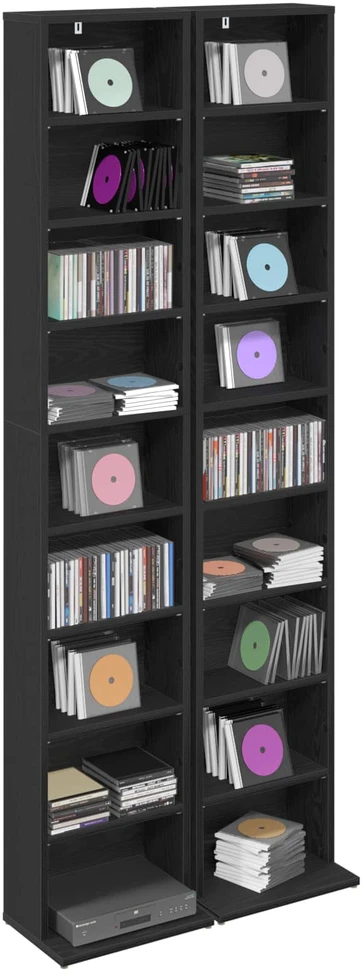CD spinta 2 vnt. Juodojo ąžuolo 33 x 23,5 x 175 cm