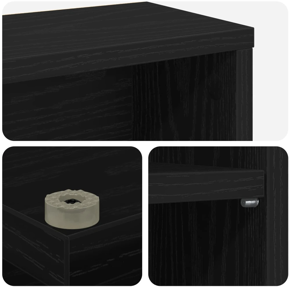 CD spinta 2 vnt. Juodojo ąžuolo 60 x 17 x 92 cm