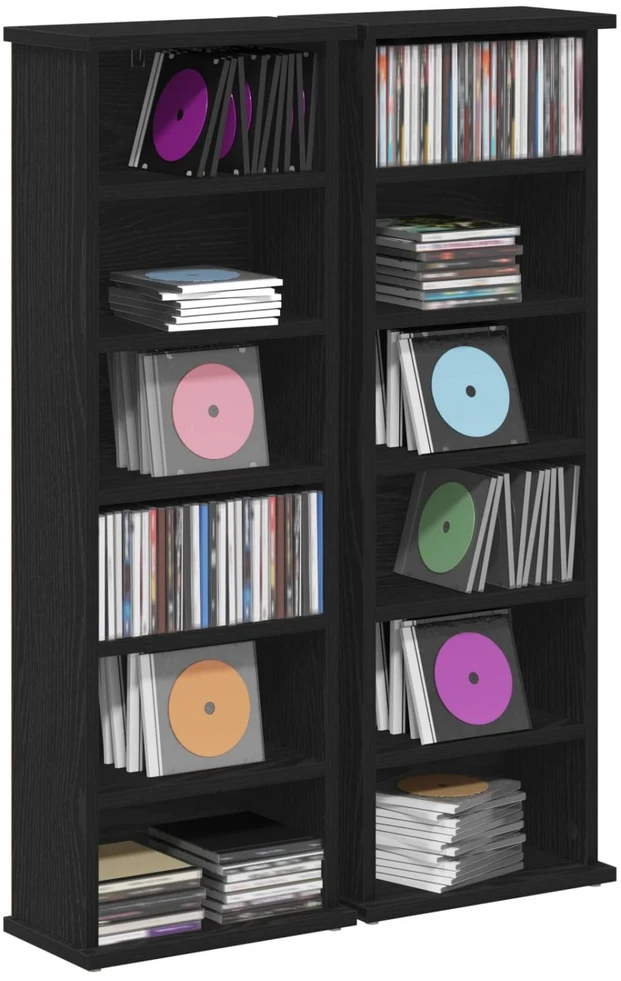 CD spinta 2 vnt. Juodojo ąžuolo 60 x 17 x 92 cm