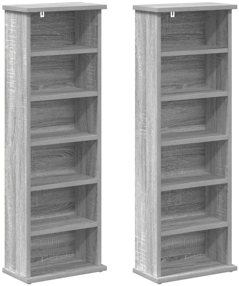 CD spinta 2 vnt. Pilka Sonoma 60 x 17 x 92 cm Apdirbta mediena