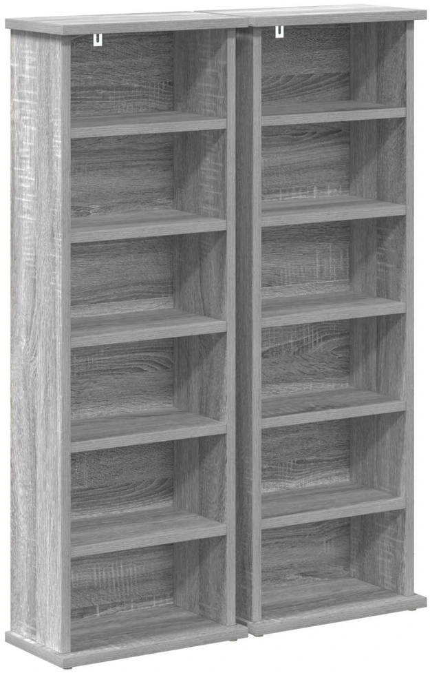 CD spinta 2 vnt. Pilka Sonoma 60 x 17 x 92 cm Apdirbta mediena