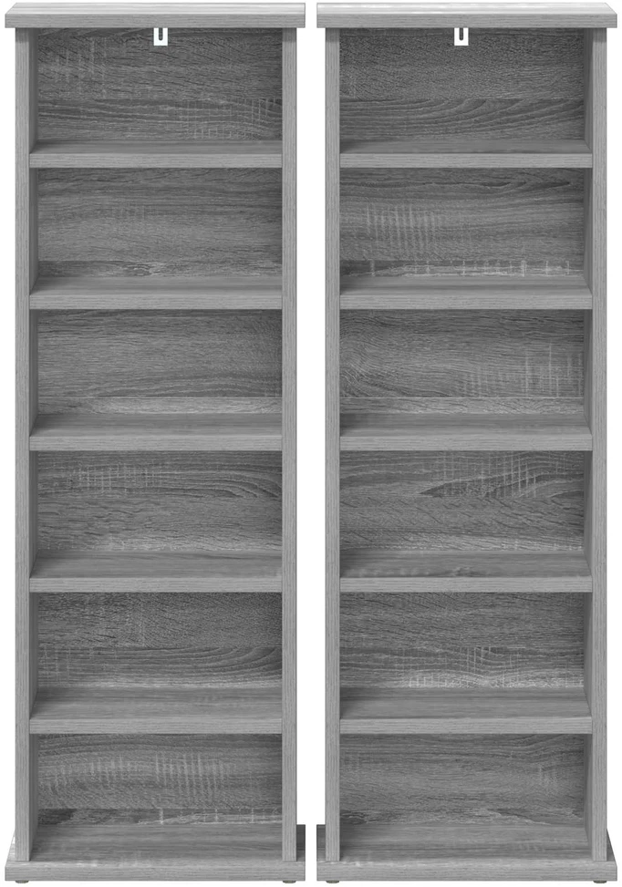 CD spinta 2 vnt. Pilka Sonoma 60 x 17 x 92 cm Apdirbta mediena