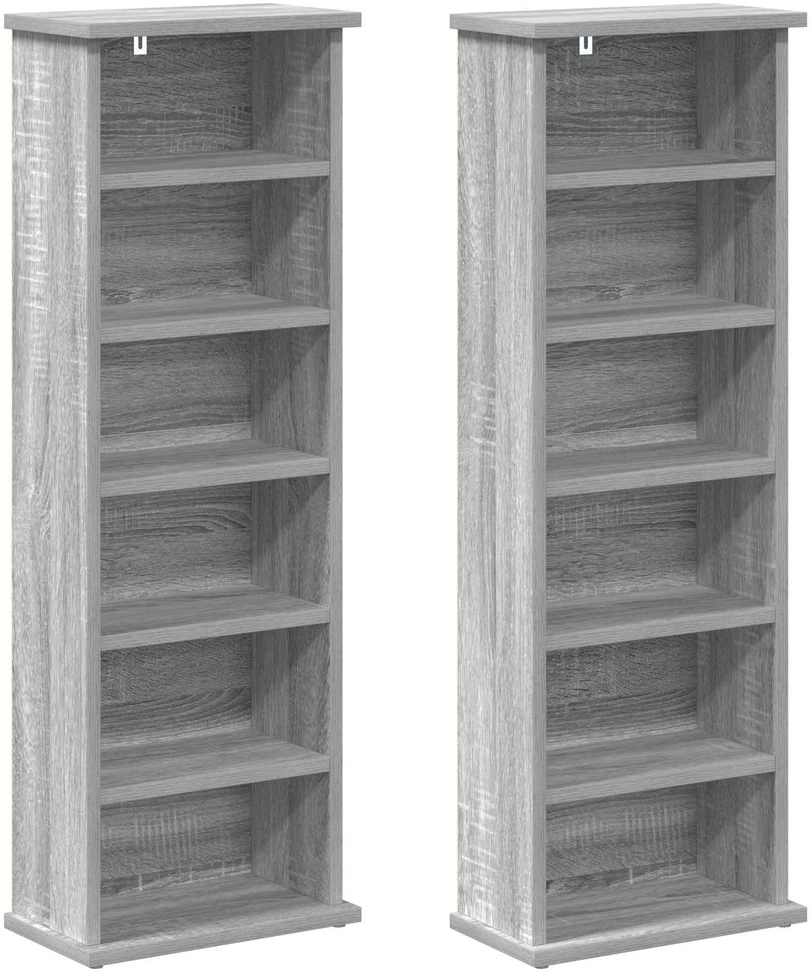 CD spinta 2 vnt. Pilka Sonoma 60 x 17 x 92 cm Apdirbta mediena
