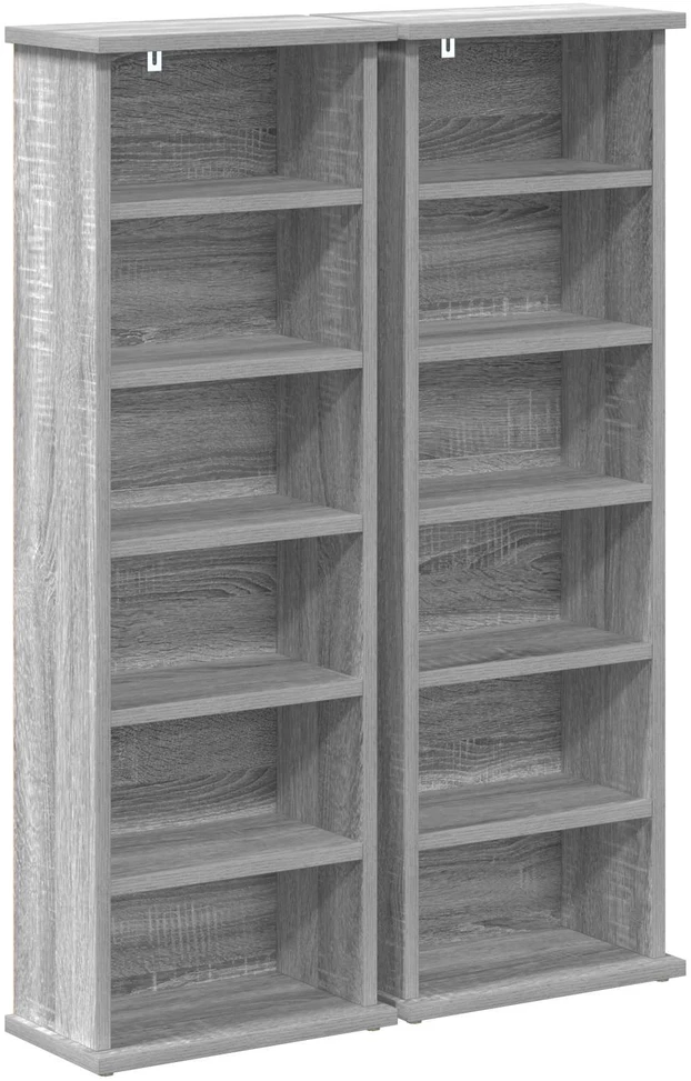 CD spinta 2 vnt. Pilka Sonoma 60 x 17 x 92 cm Apdirbta mediena