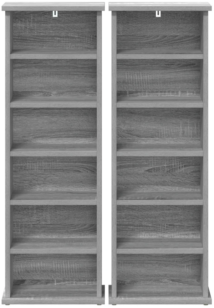 CD spinta 2 vnt. Pilka Sonoma 60 x 17 x 92 cm Apdirbta mediena