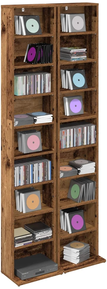CD spinta 2 vnt. Ąžuolo mediena 33 x 23,5 x 175 cm