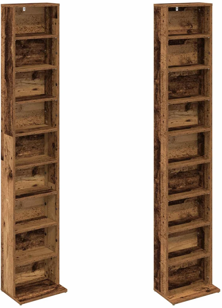 CD spinta 2 vnt. Ąžuolo mediena 33 x 23,5 x 175 cm