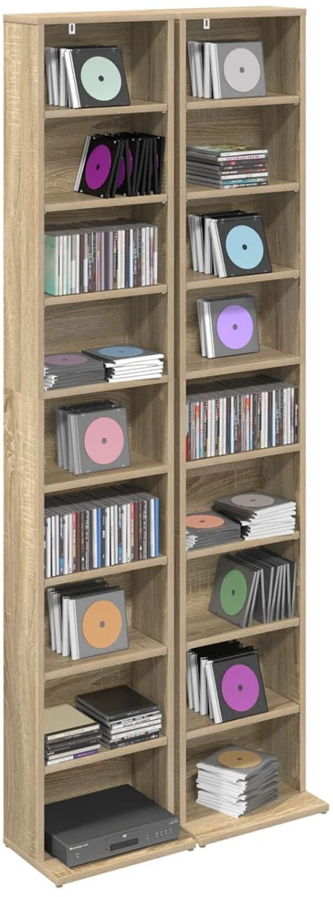 CD spinta 2 vnt. Sonoma ąžuolas 33 x 23,5 x 175 cm