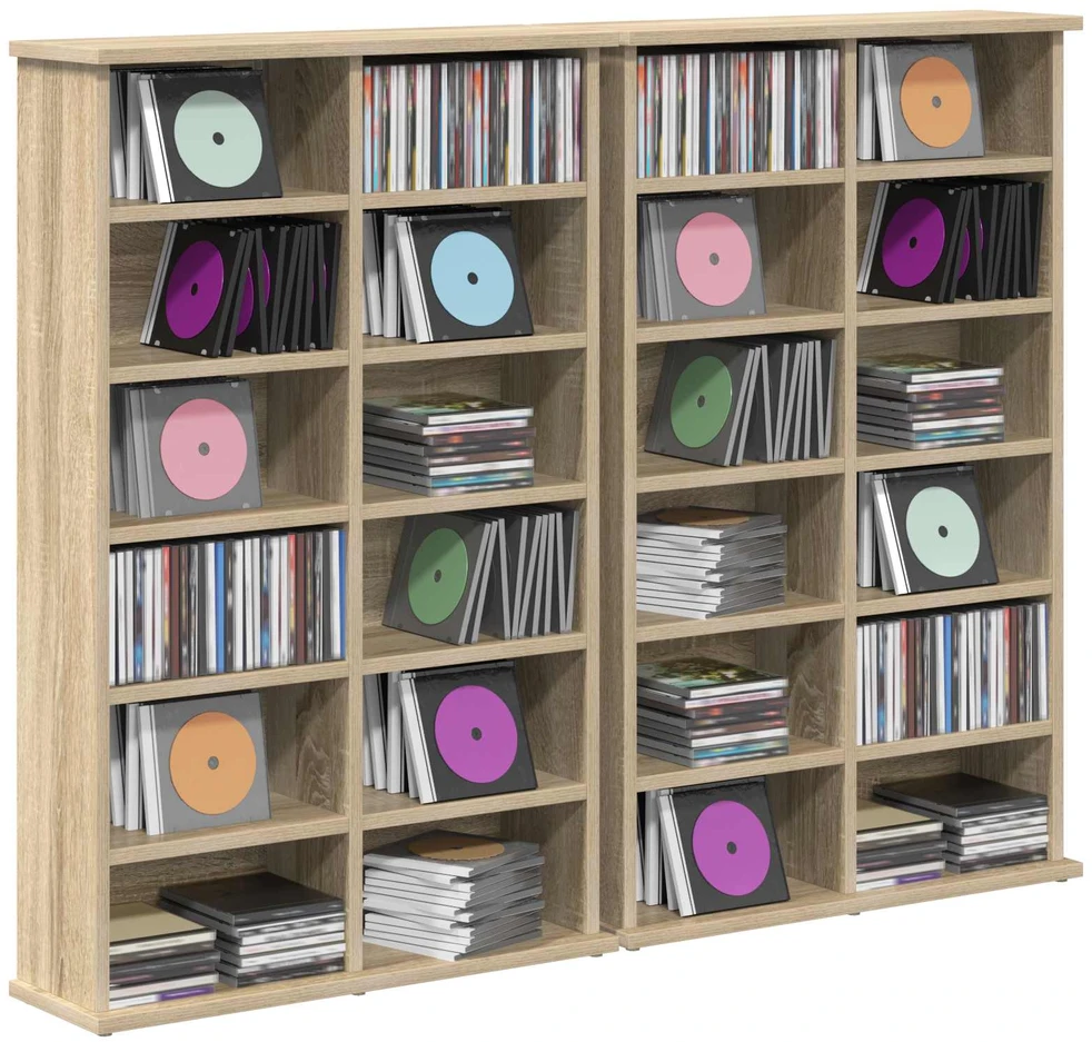 CD spinta 2 vnt. Sonoma ąžuolas 60 x 17 x 92 cm