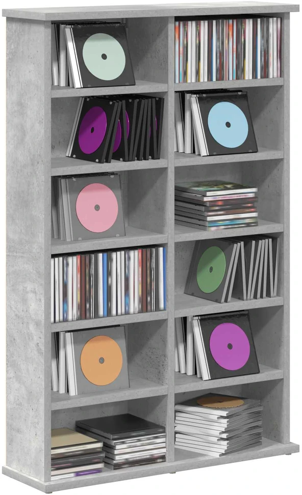 CD spinta Betono pilka 60 x 17 x 92 cm Apdirbta mediena