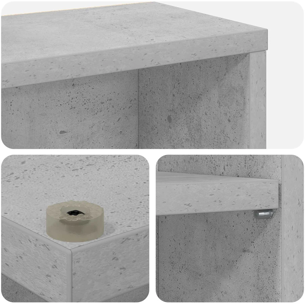 CD spinta Betono pilka 60 x 17 x 92 cm Apdirbta mediena