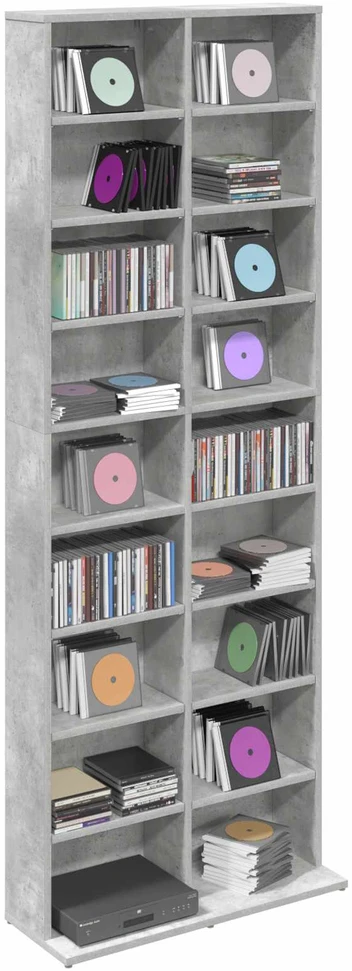 CD spinta Betono pilka 65 x 23,5 x 175 cm Apdirbta mediena