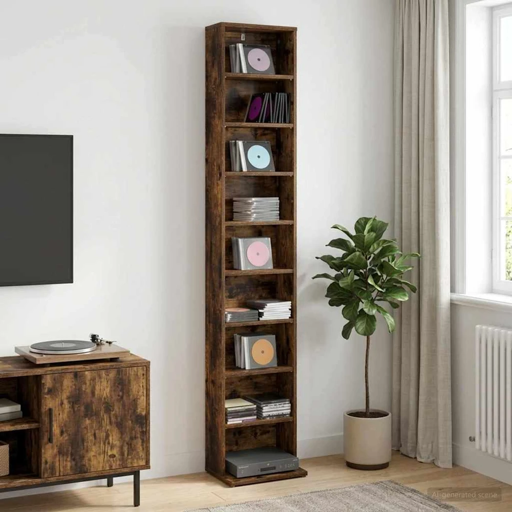 CD spinta Dūminio ąžuolo 33 x 23,5 x 175 cm Apdirbta mediena