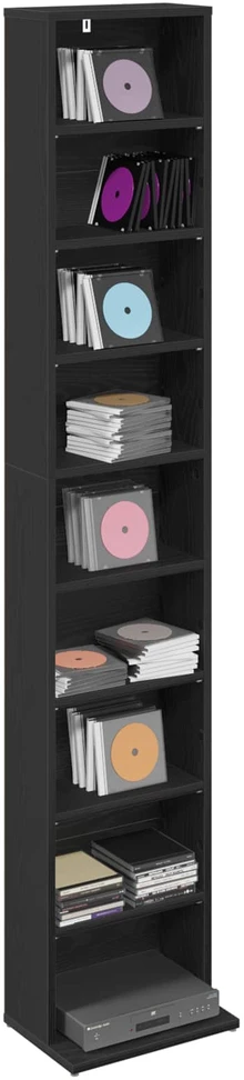 CD spinta Juodojo ąžuolo 33 x 23,5 x 175 cm Apdirbta mediena