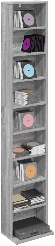 CD spinta Pilka Sonoma 33 x 23,5 x 175 cm Apdirbta mediena