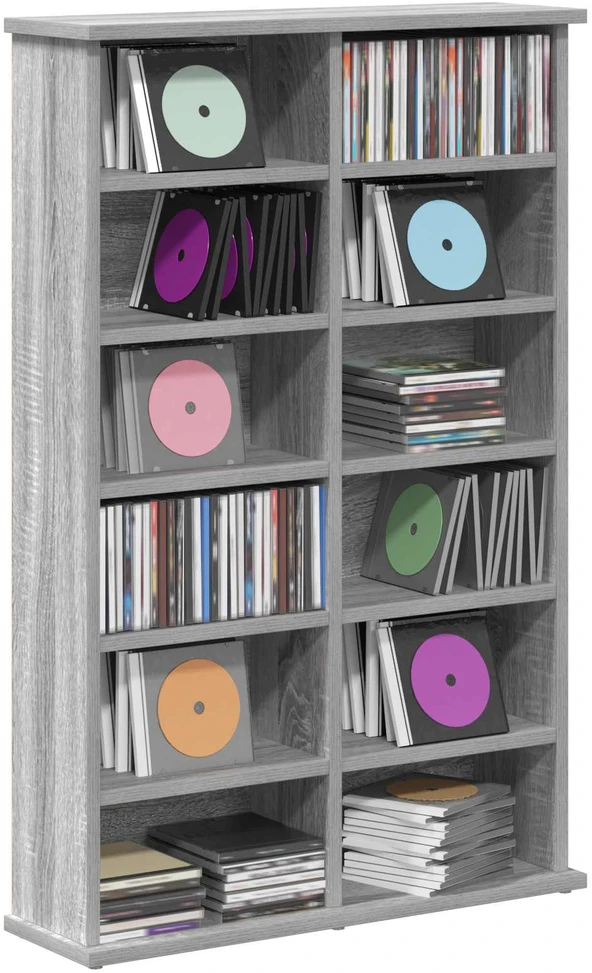 CD spinta Pilka Sonoma 60 x 17 x 92 cm Apdirbta mediena