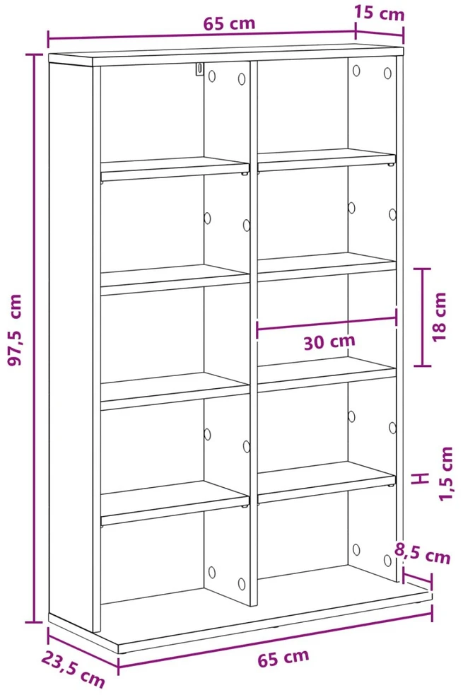 CD spinta Sendintos medienos 65 x 23,5 x 97,5 cm