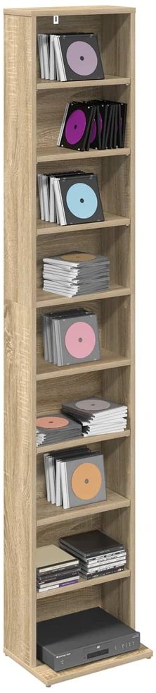 CD spinta Sonoma ąžuolas 33 x 23,5 x 175 cm Apdirbta mediena