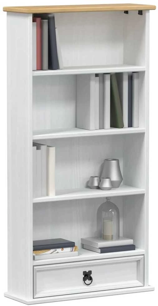 CD spintelė Balta 52 x 17.5 x 103 cm Kietos pušies mediena