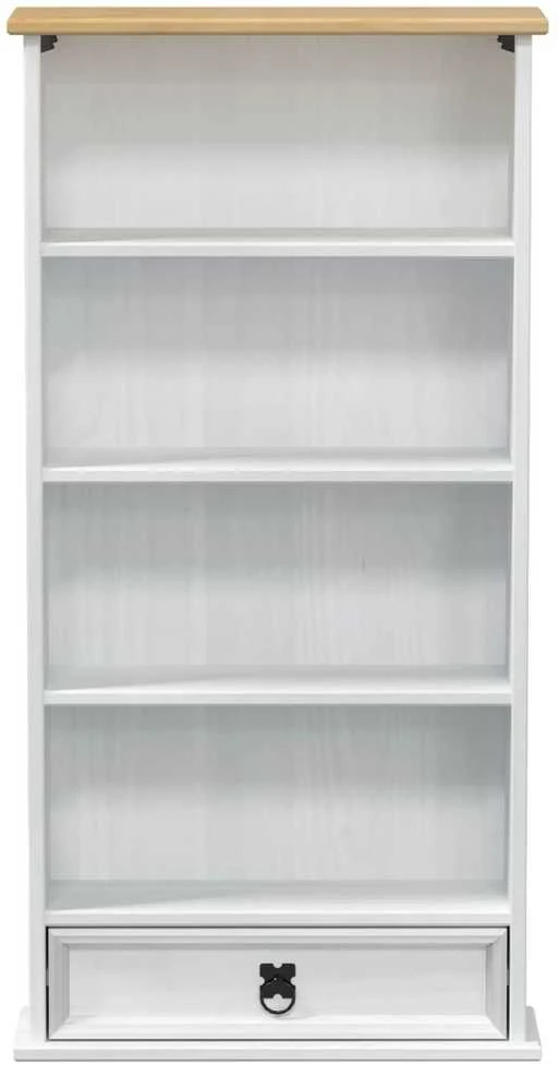 CD spintelė Balta 52 x 17.5 x 103 cm Kietos pušies mediena