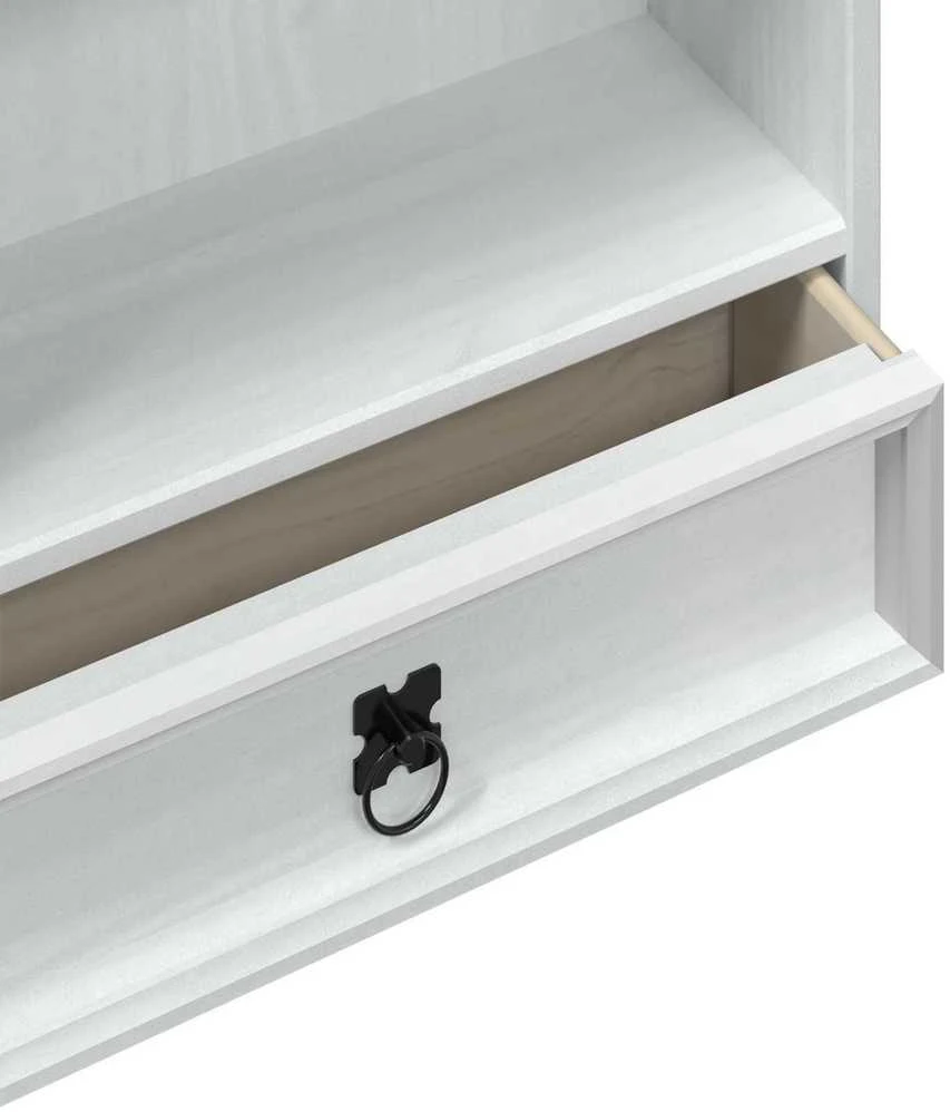 CD spintelė Balta 52 x 17.5 x 103 cm Kietos pušies mediena