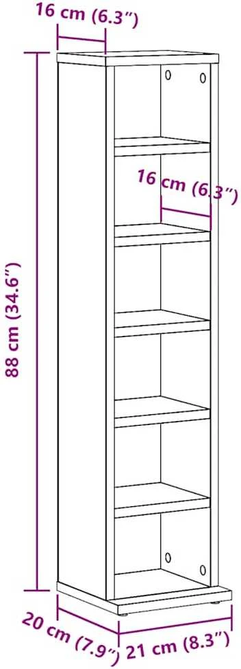 CD spintelė Old Wood 21x20x88 cm Engineered Wood