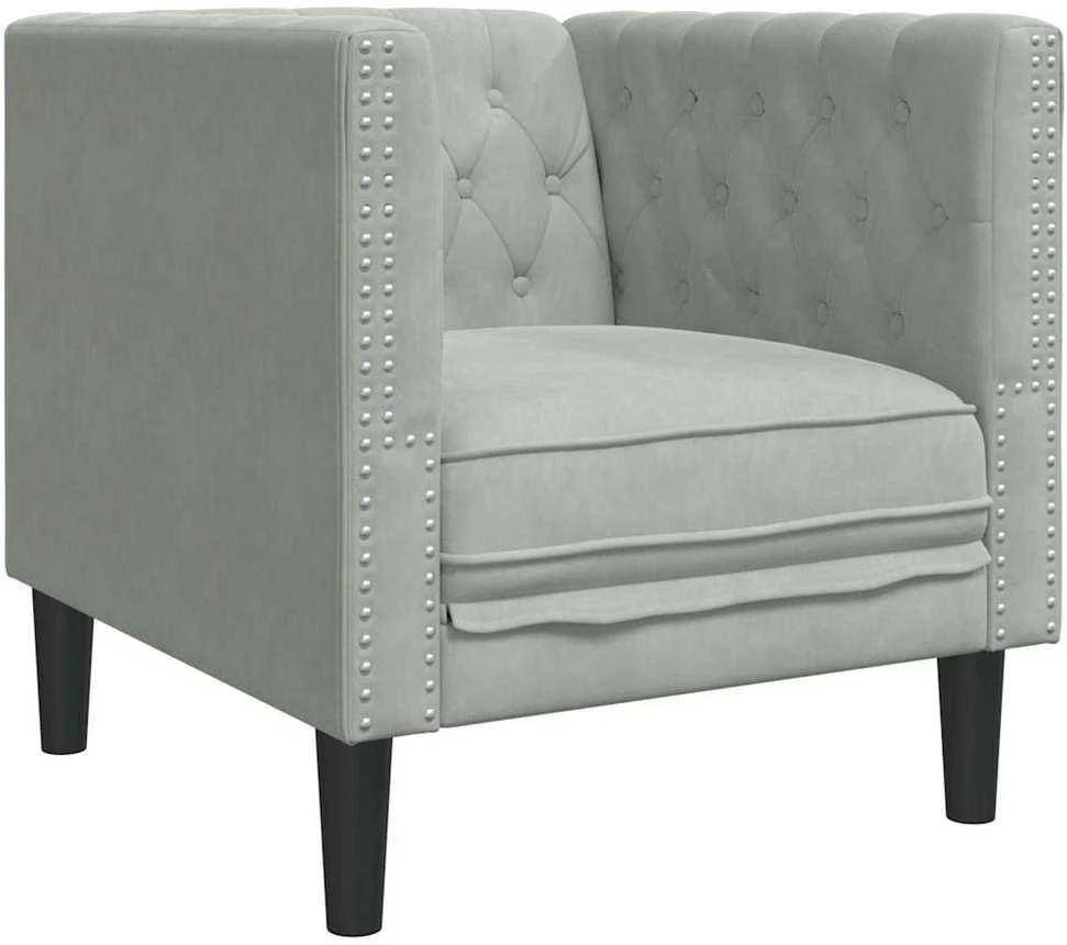 Sofa Šviesiai pilka 74,5 x 71 x 70,5 cm Aksomas