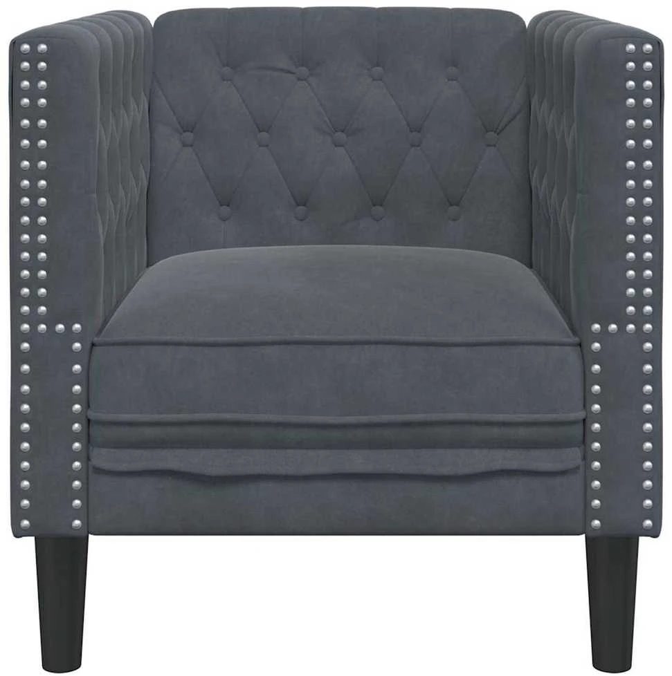 Sofa Tamsiai pilka 74,5 x 71 x 70,5 cm Aksomas