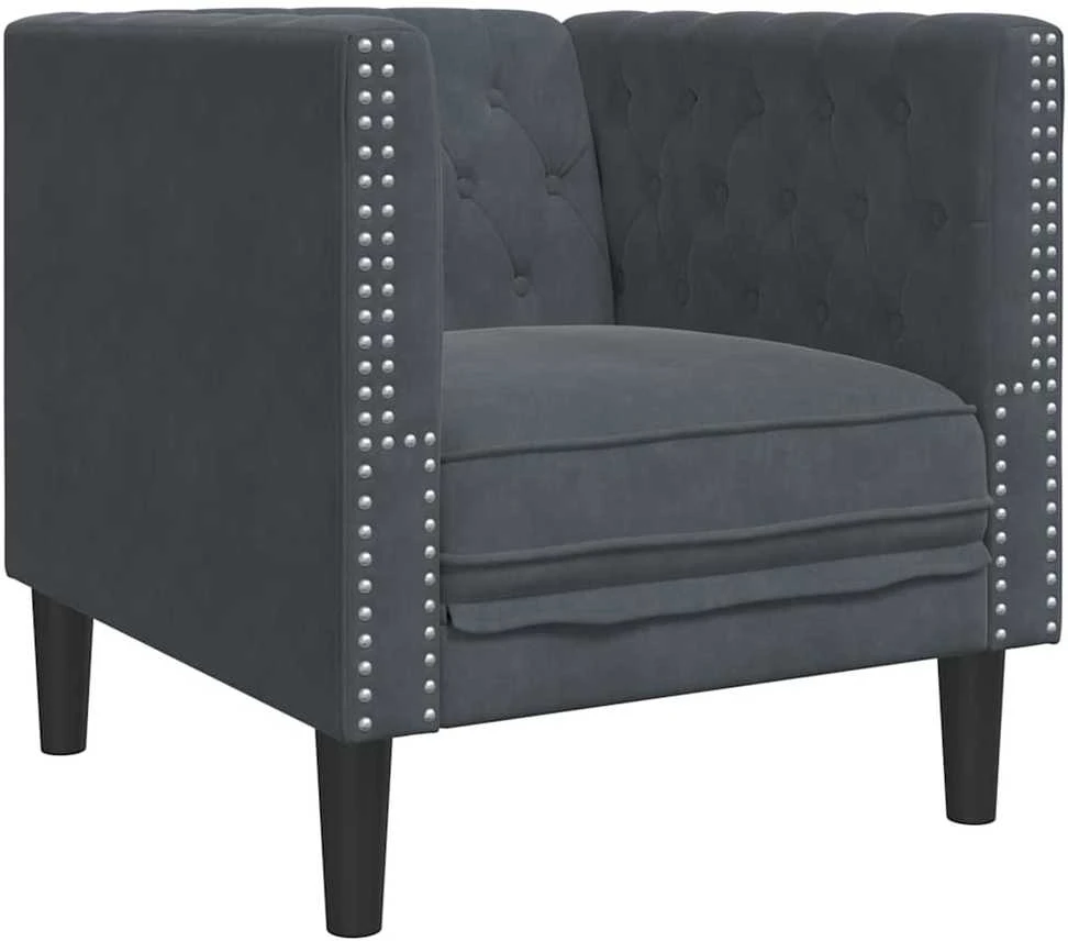 Sofa Tamsiai pilka 74,5 x 71 x 70,5 cm Aksomas